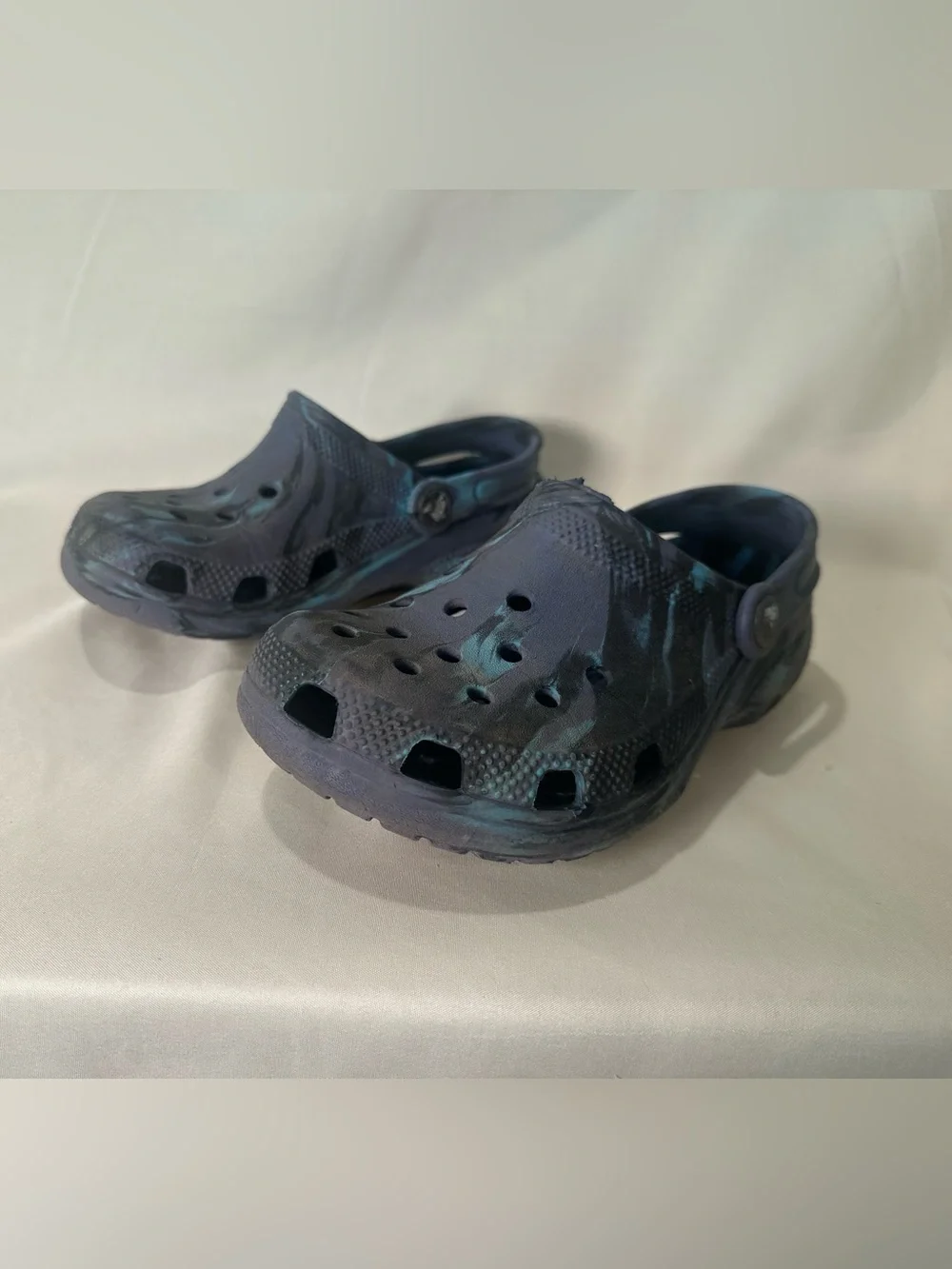 CROCS Kids Blue marbled Camouflage Clog Sandal - Comfortable Slip-On